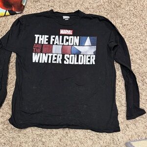 Marvel Black Shirt with The Falcon and the Winter Soldier Design